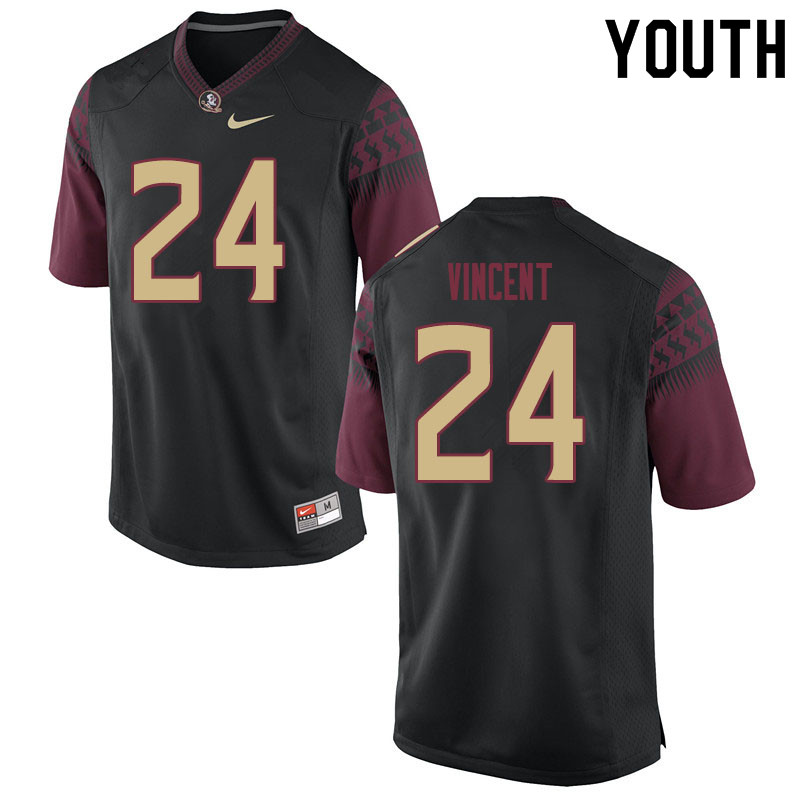 Youth #24 Cedric Vincent Florida State Seminoles College Football Jerseys Sale-Black